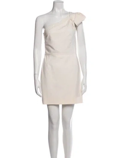 Pre-owned Valentino One-shoulder Mini Dress In Neutral