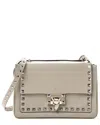 Valentino Opal Grey Grained Calfskin Leather Small Rockstud Crossbody  (authentic Pre-loved) In Multi