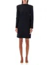 Valentino Strong-shoulder Bow Backless Mini Dress In Nero
