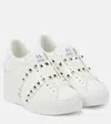 Valentino Garavani Open Disco Wedge Trainer In Calfskin 85mm Woman White 40.5 In White