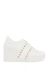 Valentino Open Disco 85mm Wedge Sneakers In White