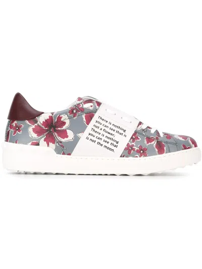 Valentino Garavani Open Floral-print Sneakers In Multicolour