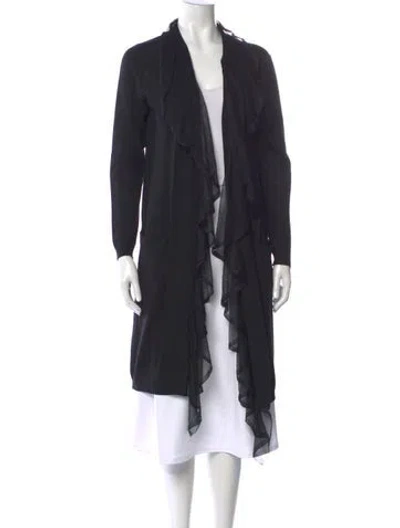 Pre-owned Valentino Open Front Sweater In Black