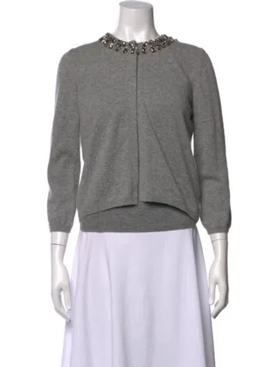 Pre-owned Valentino Open Front Sweater In Grey