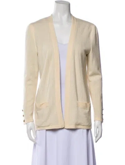 Pre-owned Valentino Open Front Sweater In Neutral
