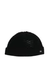 Valentino Open-knit Beanie In Black