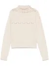 Valentino Open-knit Sweater In Neutrals