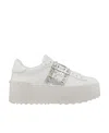 Valentino Rockstud Thick Sole And Low-cut Casual Shoes In Silver