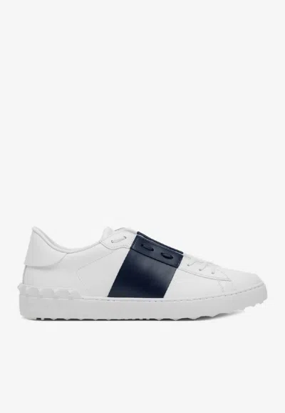 Valentino Garavani Open Leather Low-top Sneakers In White