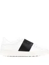 Valentino Calfskin Sneakers With Contrasting Bands And Rubber Studs In White