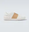 Valentino Garavani Open Sneakers In Leather With Contrast Colored Stripe And Stud Detail In Nude