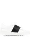 Valentino Calfskin Sneakers With Contrasting Bands And Rubber Studs In White