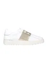 Valentino Open Sneakers With Metallic Accent And Studded Heel In White