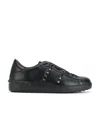 Valentino Rockstud Untitled Studded Leather Sneakers In Black