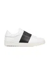 Valentino Blue Calf Leather Bos Taurus Low Top Sneakers In White