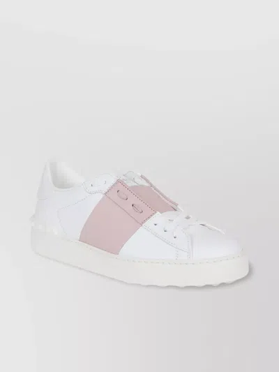 Valentino Garavani Leather Panelled Logo-print Low-top Sneakers In White