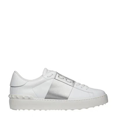 Valentino Garavani Open Metallic Sneakers In White