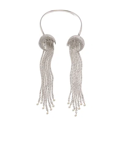 Valentino Garavani Kabarett Crystal-embellished Necklace In Silver