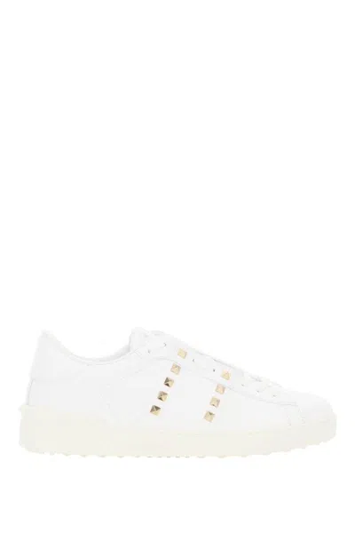 Valentino Garavani Open Rockstud Untitled Sneakers In Bianco