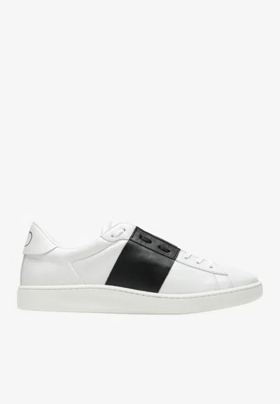VALENTINO GARAVANI OPEN ROYCO LEATHER SNEAKERS