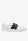 Valentino Garavani Minimalist Leather Sneakers With Contrasting Stripe Detail And Vlogo Signature In White