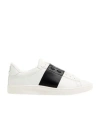Valentino Blue Calf Leather Bos Taurus Low Top Sneakers In Black