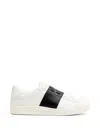 Valentino Garavani Minimalist Leather Sneakers With Contrasting Stripe Detail And Vlogo Signature In White