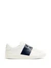 Valentino Garavani Minimalist Leather Sneakers With Contrasting Stripe Detail And Vlogo Signature In White