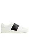 Valentino Garavani Minimalist Leather Sneakers With Contrasting Stripe Detail And Vlogo Signature In White