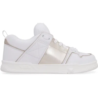 Valentino Garavani Open Skate Leather Low-top Sneakers In White