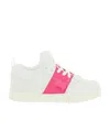 Valentino Open Skate Mesh, Smooth And Patent-leather Sneakers In White