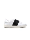 Valentino Open Sneaker With Contrasting Panel And Studded Heel In White