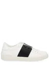Valentino Blue Calf Leather Bos Taurus Low Top Sneakers In White