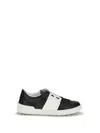 Valentino Open Low-top Sneakers Rubber Sole In Black