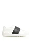 Valentino Open Sneaker With Contrasting Panel And Studded Heel In White