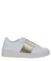 Valentino Open Sneakers With Metallic Accent And Studded Heel In White