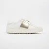 Valentino Open Sneakers With Metallic Accent And Studded Heel In White