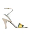 Valentino Open Toe Buckle Detailed Sandals In Brown