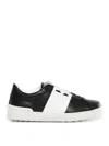 Valentino Garavani Open Leather Sneakers With Contrast Band And Stud Details Shoes In Black