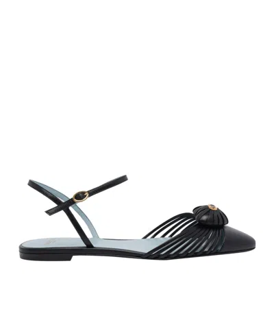 Valentino Garavani Open-toe Flat Sandals In Black