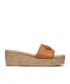 Valentino Brown Vlogo Signature Slide Espadrillas Sandals In Brown