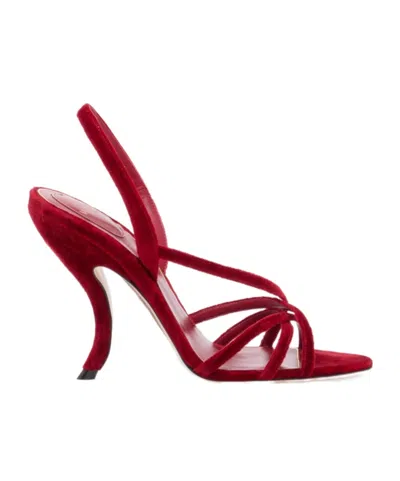 Valentino Garavani Fetishique 105 Velvet Sandals In Red