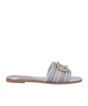Valentino Vlogo Signature Leather Sandal In Gray