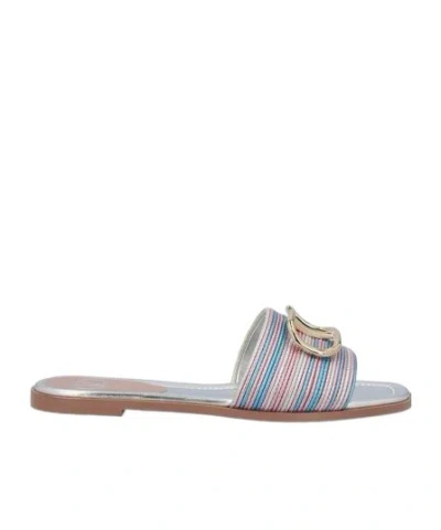 Valentino Garavani Vlogo Signature Leather Sandal In Multicolor