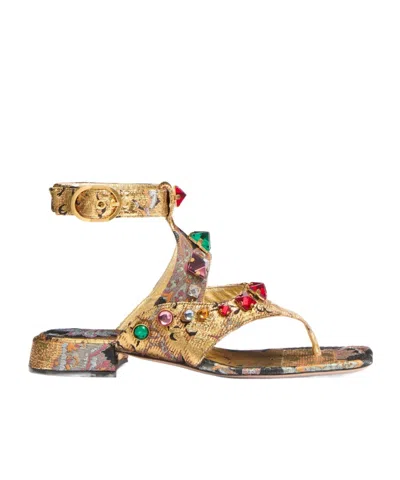 Valentino Garavani Open-toed Flat Sandals In Multicolour