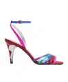 Valentino Ladycrush 85 Satin Sandals In Red