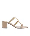 Valentino Rockstud T. 60 Strappy Mules In Pink