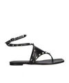 Valentino Rockstud Leather Thong Sandal