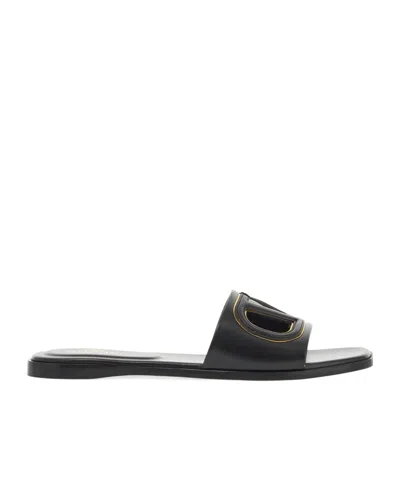 Valentino Garavani Black Leather Sandals