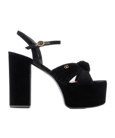 Valentino Garavani Valentino Crasher 125 Velvet Platform Sandal In Black